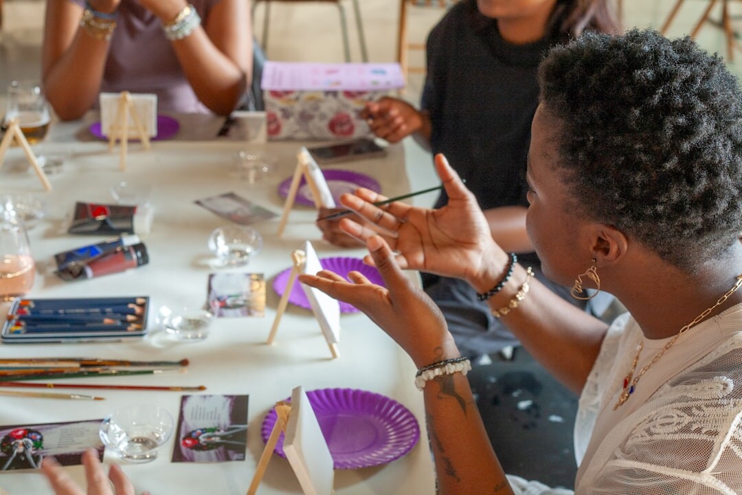 group of seniors in creative workshop