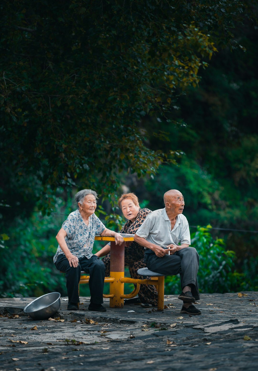 happy elderly couple outdoors
