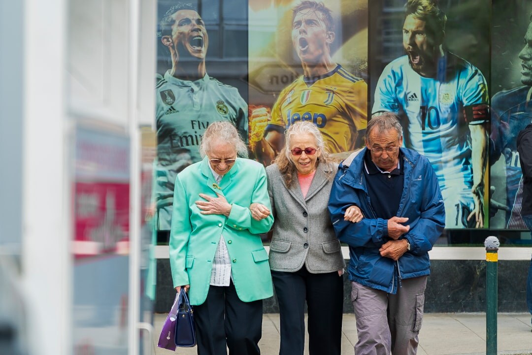 Seniors visiting a museum exhibition together